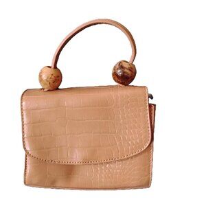 Crocodile Embossed Mini Square Bag